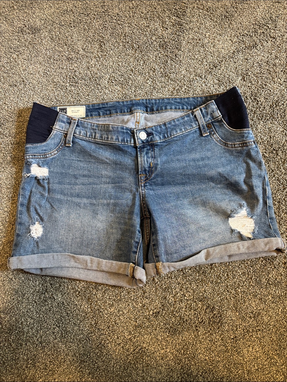 Gap Maternity Denim Shorts Distressed Denim Shorts Size 10